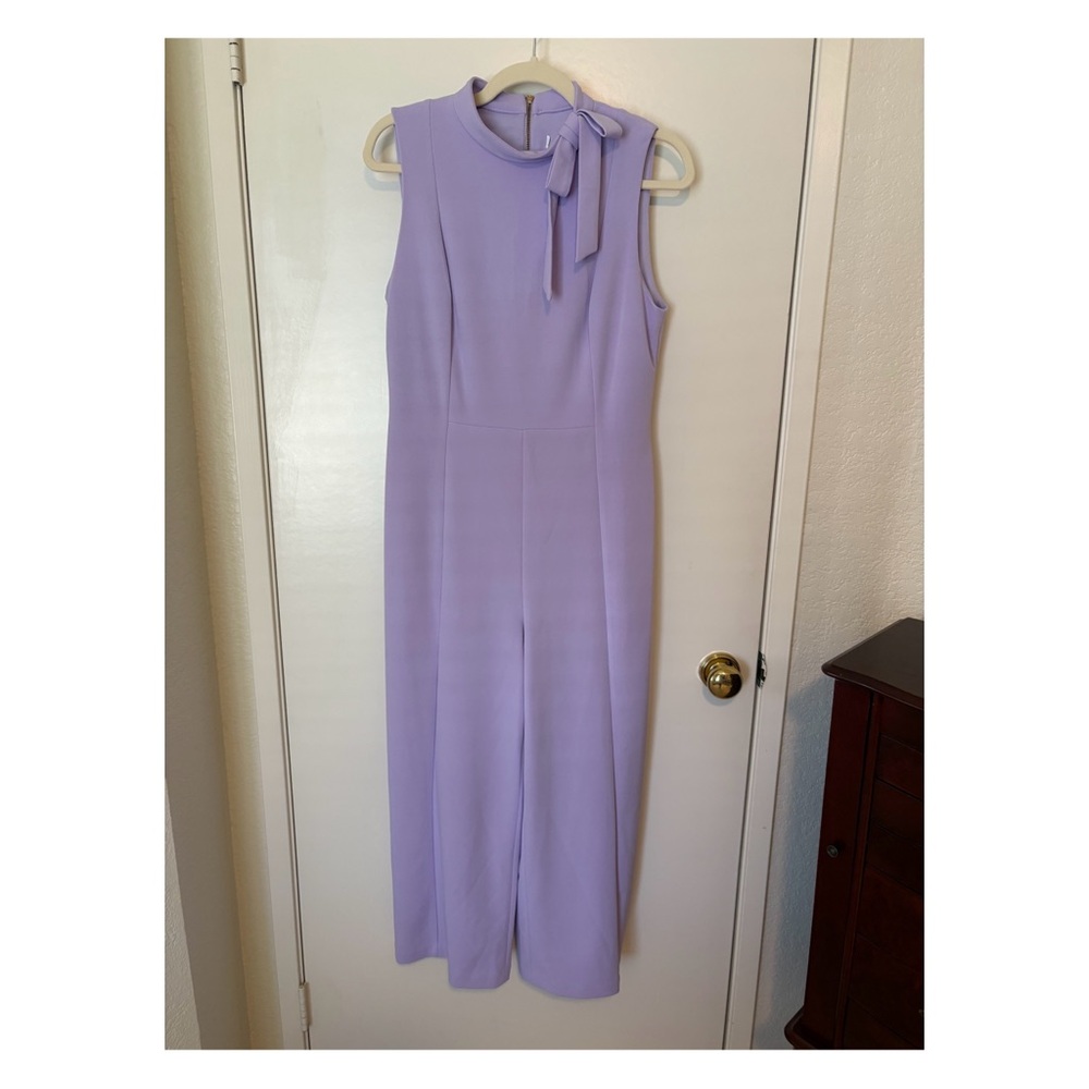 Lavender Sleeveless Jumpsuit Dress with Bow